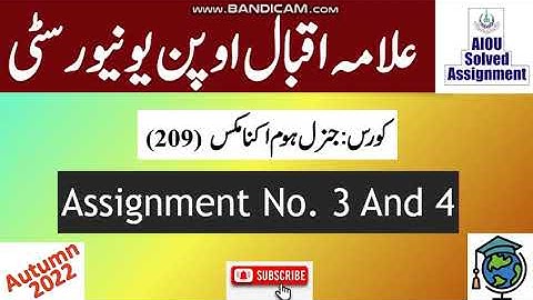 AIOU Code 209 Solved Assignment No.3 & 4 Autumn 2022 || Subject: General Home Econo || Level: Matric