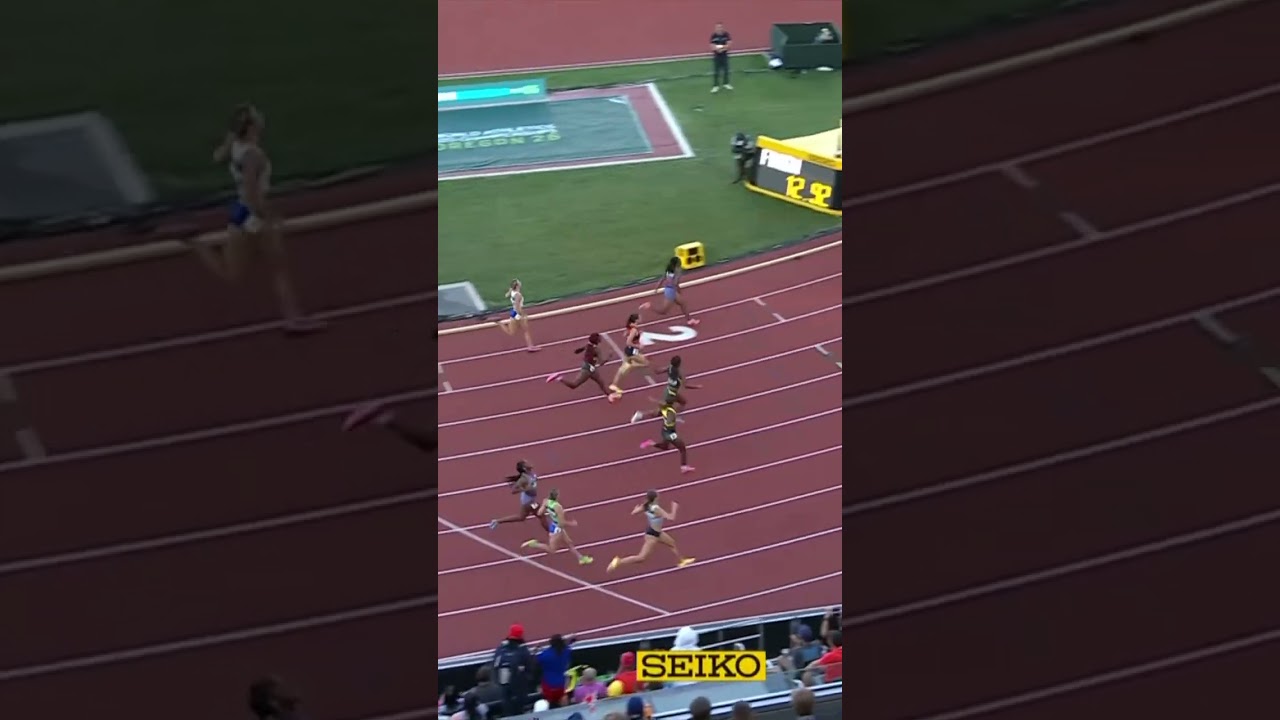 Madeline Cooper with the perfect dip to clinch 100m hurdles gold with 12.91 #WorldAthleticsU20