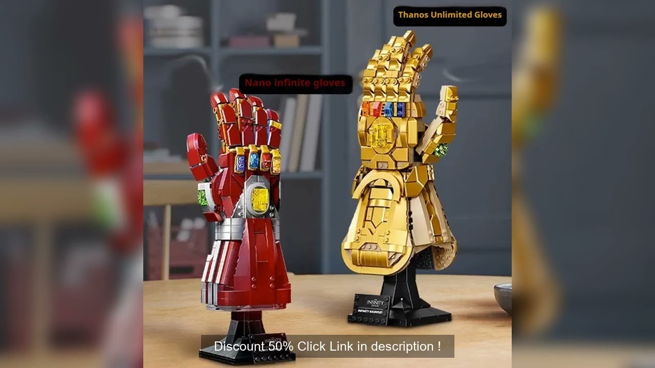 Marvel 32cm Figure Blocks Bricks Toys Iron Man Nano Gauntlet Thanos Infinity  Building Gloves Plasti