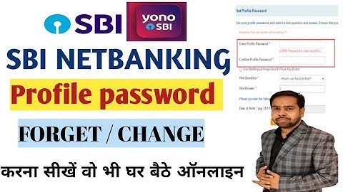 sbi net banking profile password forgot kaise kare | sbi net banking profile password kaise badle
