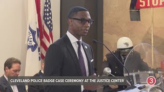 Mayor Justin Bibb Speaks At Cleveland Police Badge Case Ceremony At The Justice Center