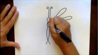How to Draw a Dragonfly Step-by-Step Cartoon Tutorial
