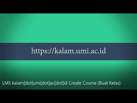 LMS Kalam UMI Create Course/Buat Kelas