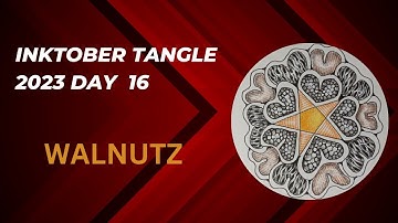 Inktober Tangle 2023 Day 16 Tangle Walnutz by Ildica Boyd.