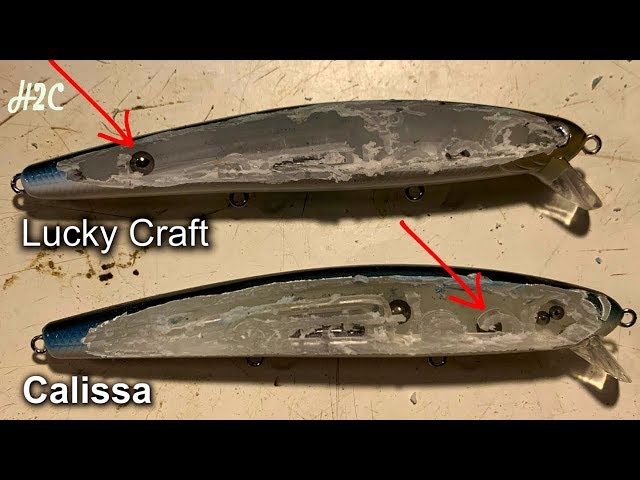 Cutting Lures in half! What's inside a Lucky Craft and Calissa