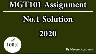MGT101 Assignment No.1 Solution 2020 (Financial Accounting)