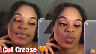 Orange And Pink Cut Crease Makeup Tutorial