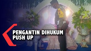 Seorang Pengantin Tidak Bermasker Dihukum Push Up di Pelaminan oleh Polisi