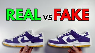 REAL VS FAKE! NIKE SB DUNK COURT PURPLE ORANGE LABEL SNEAKER COMPARISON!