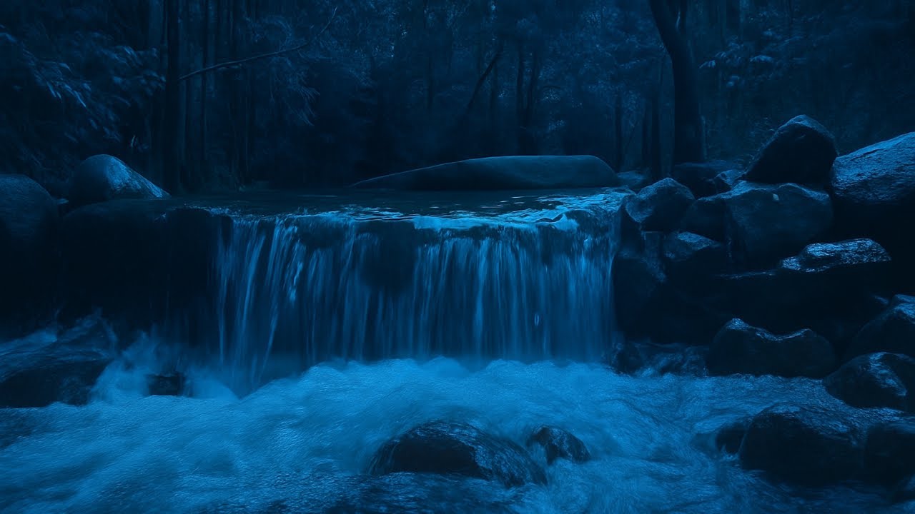 Insomnia Relief | Deep Blue River Sounds at Night