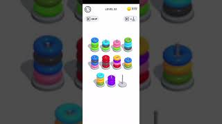 Color Hoop Stack Puzzle Level 53 Walkthrough Solution iOS/Android screenshot 1