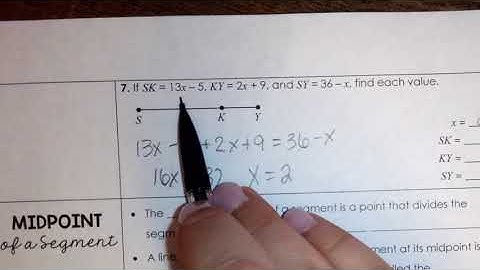 Unit 1: Segment Addition Postulate