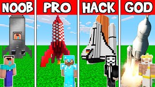 Minecraft: FAMILY SPACESHIP BUILD CHALLENGE - NOOB vs PRO vs HACKER Animation