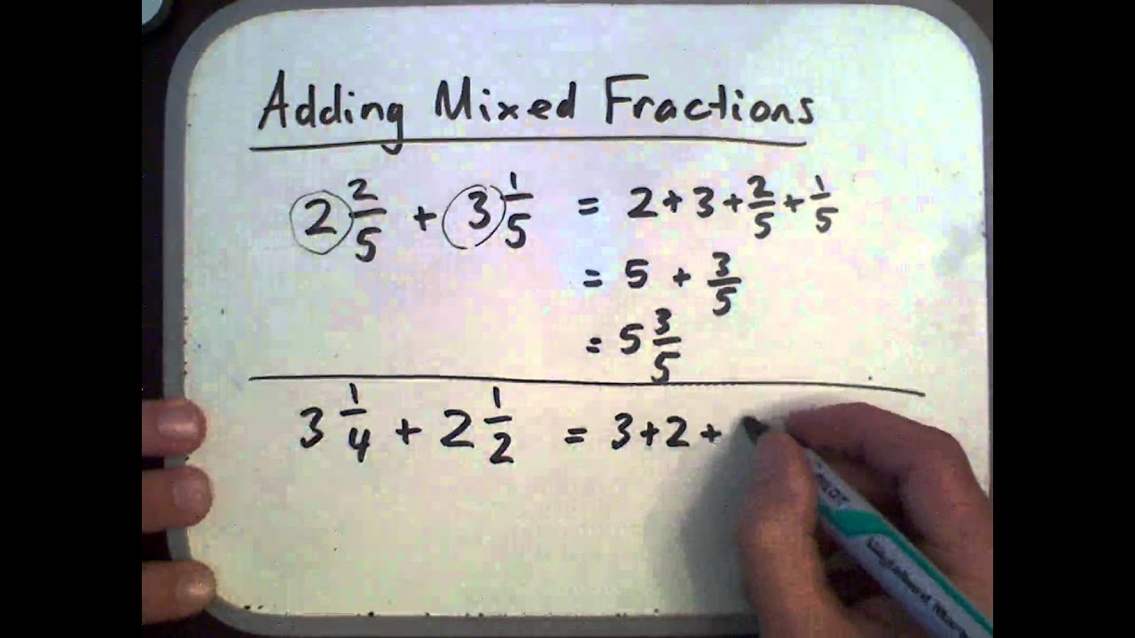 Adding Mixed fractions - YouTube