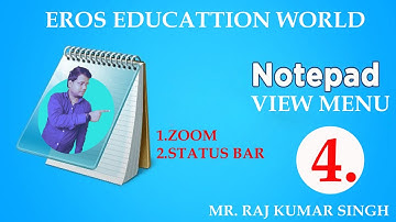 Notepad view menu | Notepad view menu in hindi | eros education world