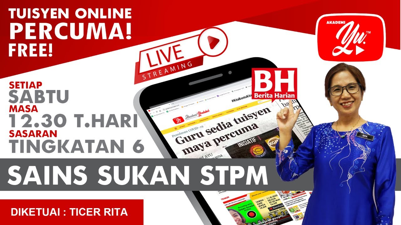 🔴[LIVE] SAINS SUKAN STPM SEM 2, ULANG KAJI BAB 6 (SIRI 11) OLEH TICER RITA #33 #TUISYENPERCUMA
