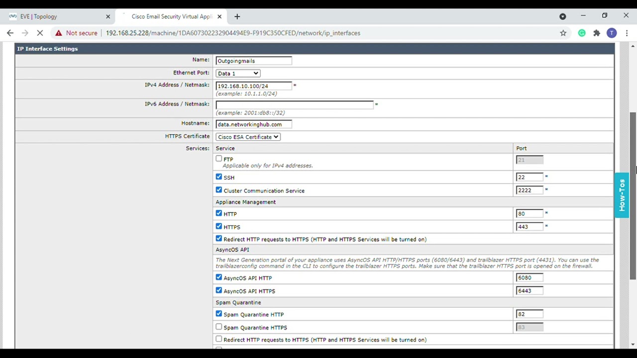 ESA interface Creation | how to create ESA interface | outgoing mail  Data1 interface creation |