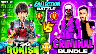Free Fire Criminal Bundle vs TSG Ronish😍Challenge For Collection Versus Red M10😱- Garena Free Fire