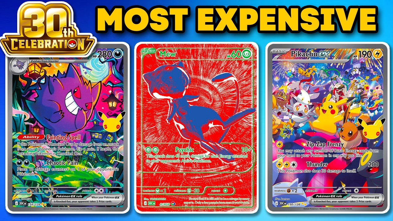 The Most Expensive Pokémon 30th Celebration Cards! - YouTube
