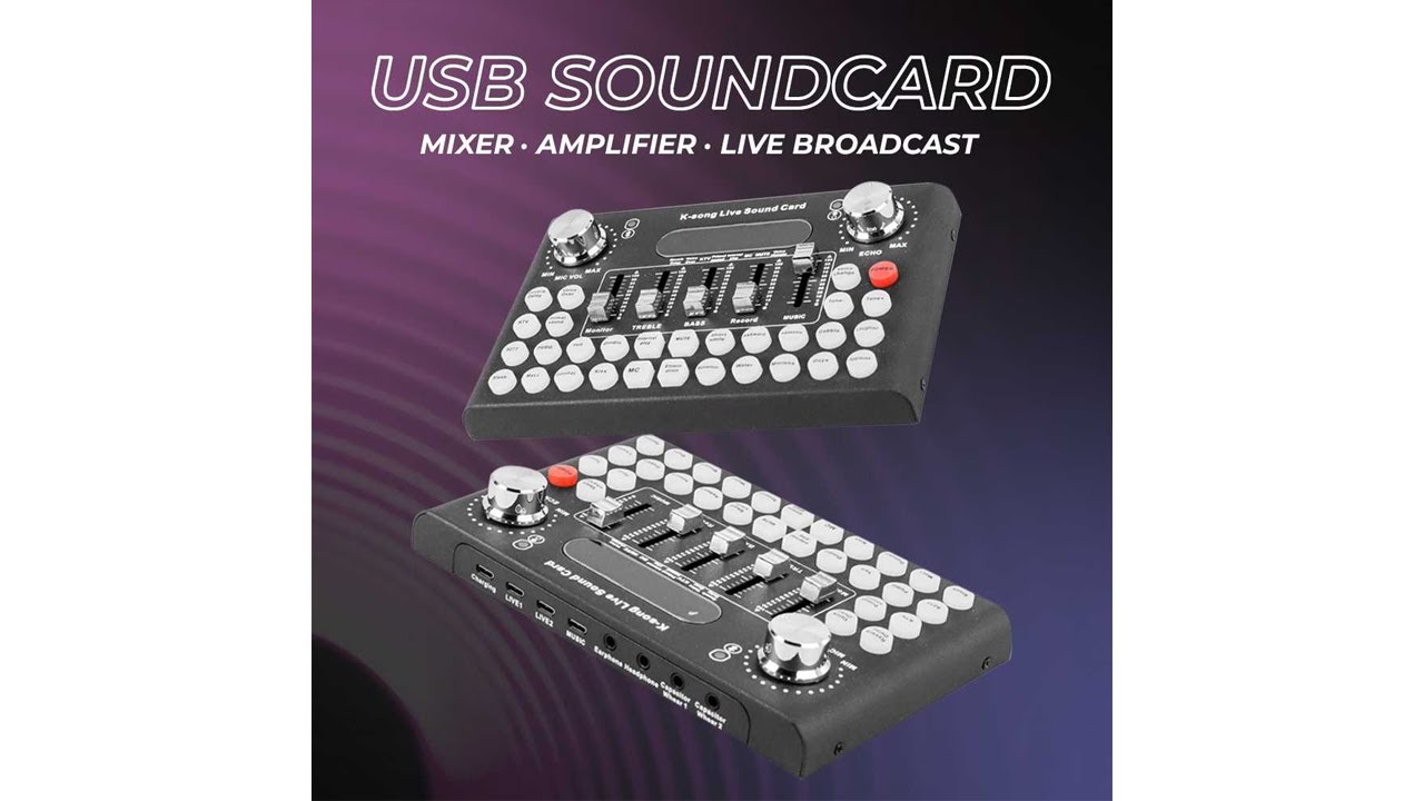 Woopower Mixer USB Sound Card Amplifier Bluetooth Live Broadcast F8