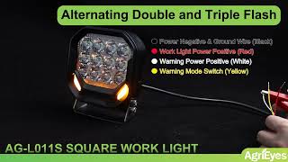Agrieyes L011S 3400LM LED Truck Work Light 2-in-1 Off-Road + Amber Strobe