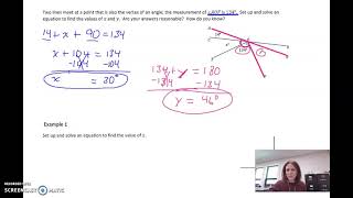 M7 Lesson 6.3 Solving for Unknown Angles Using Equations (1)