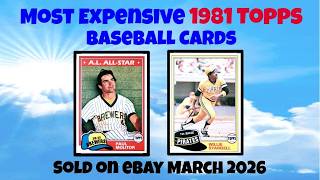 1981 Topps Most Expensive eBay Sales Baseball Cards (March 2026)