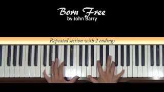 John Barry Born Free Piano Tutorial SLOW