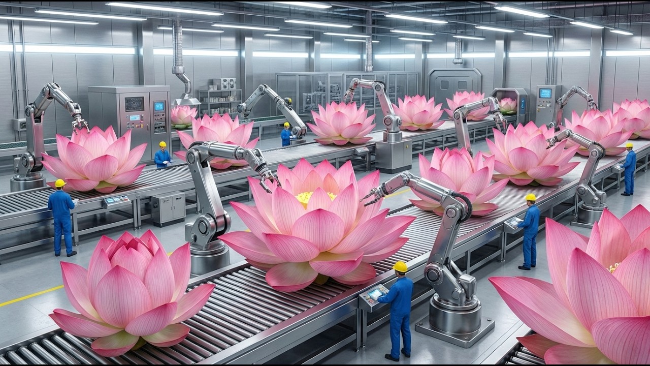 lotus tea production process at the factory