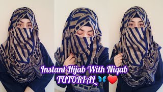 Instant Niqab Tutorial || Hijab with Niqab Tutorial || Hijab style || zainab__