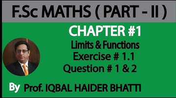 Ch#1 Functions and Limits | Types of Function, Ex 1.1 Q1, Q2 | Fsc Part 2 (Lec no. 19)