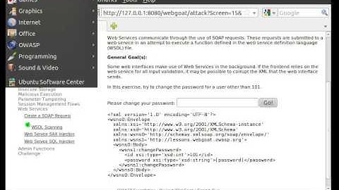 WebGoat - Web Service SAX Injection