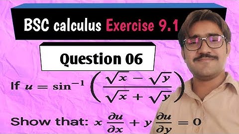 BS BSc Calculus Exercise 9.1 Q6 | Euler theorem verification 