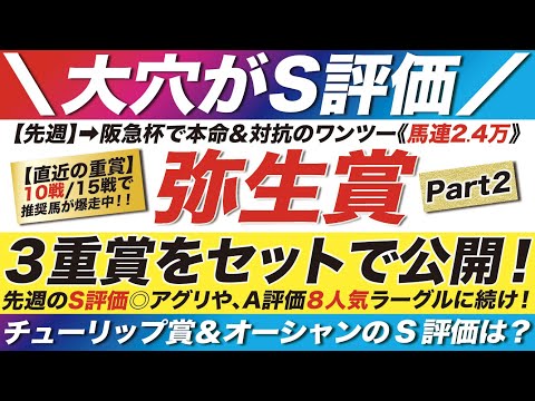 弥生賞 2023【予想】３重賞をセットで公開！先週のS評価◎アグリやA評価８人気ラーグルに続け！チューリップ賞＆オーシャンSのS評価は？！