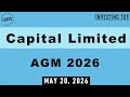 Capital Limited AGM 2026 | Mining Fleet Expansion and Drilling Contract Pipeline Fully Backed