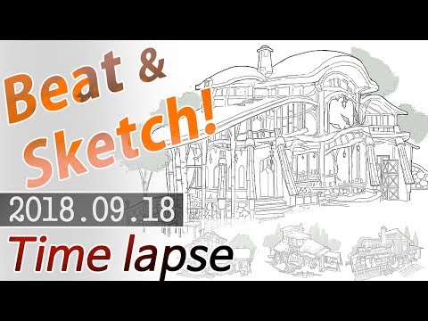 Architectural <strong>sketch</strong>, <strong>game</strong> concept art <strong>sketch</strong> / 지제이의 판타지 게임배경 스케치