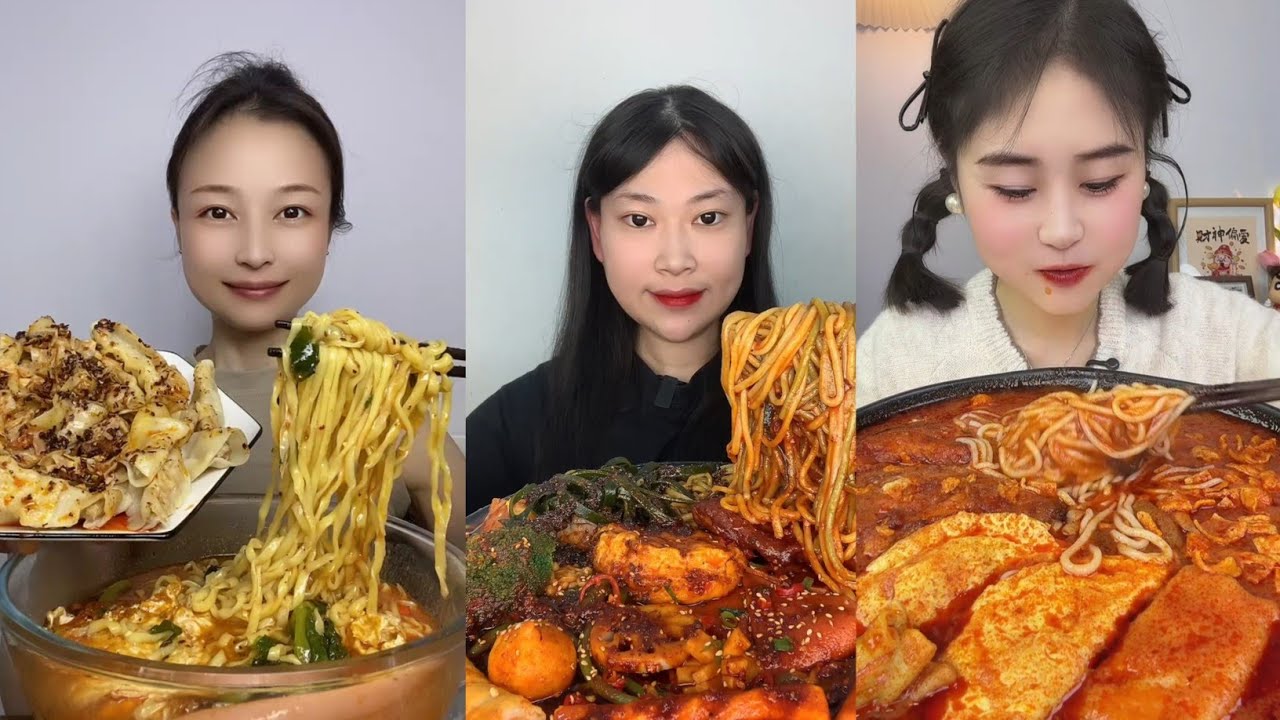 ASMR MUKBANG | Various Kind Of Fire Ramen Noodles Warps ( Cheese, Tteokbokki & Kimchi ) 