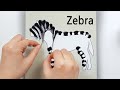 (303) How to paint a zebra | Chain pull technique | Masking tape | Fluid acrylic | Designer Gemma77