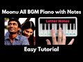 Moonu3 all bgm piano tutorial with notes  anirudh  dhanush  perfect piano  2020