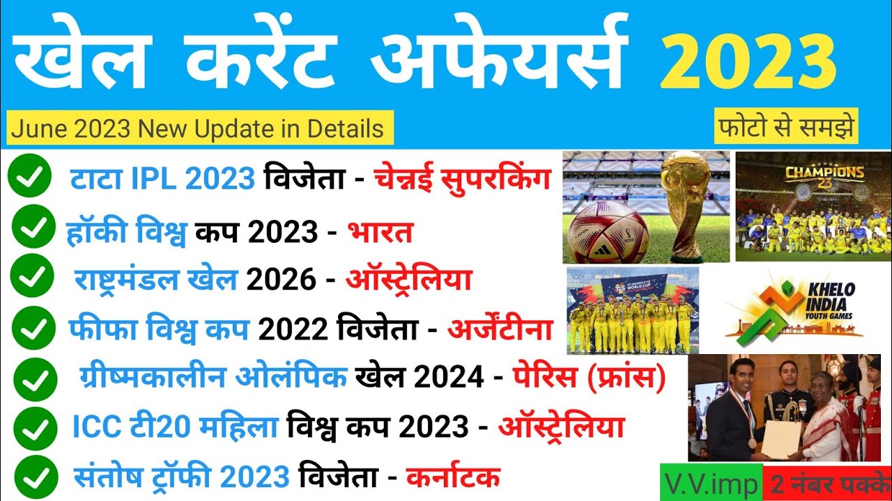 खेल करेंट अफेयर्स 2023 | Sports Current Affairs 2023 | Khel Puraskar ...