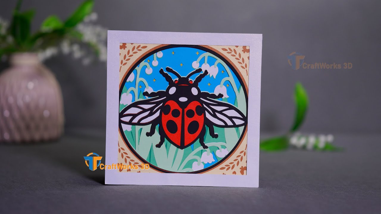 Instructions Assembly Ladybugs Papercut Shadow Box -  Papercut Svg for Cricut Project, ScanNcut