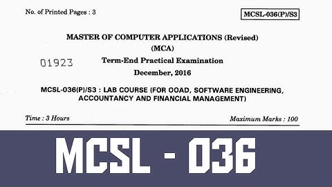 MCSL- 036 question paper solved