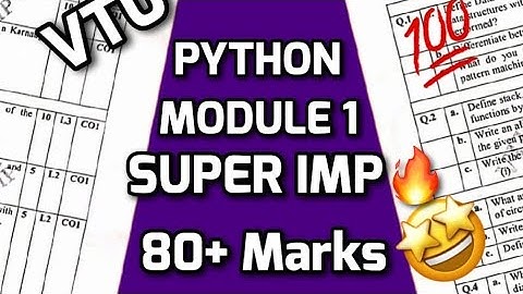 INTRODUCTION TO PYTHON PROGRAMMING MODULE 1 SUPER IMPORTANT|BPLCK105B/BPLCK205B PASSING PACKAGE #vtu