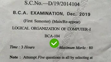 2019 Cblu BCA 1st Sem Logical Organization of Computer Question Paper