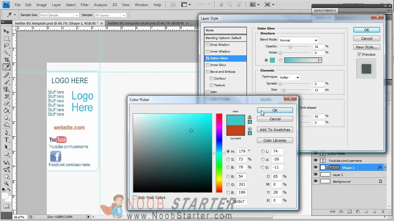 Create a Twitter background in Photoshop