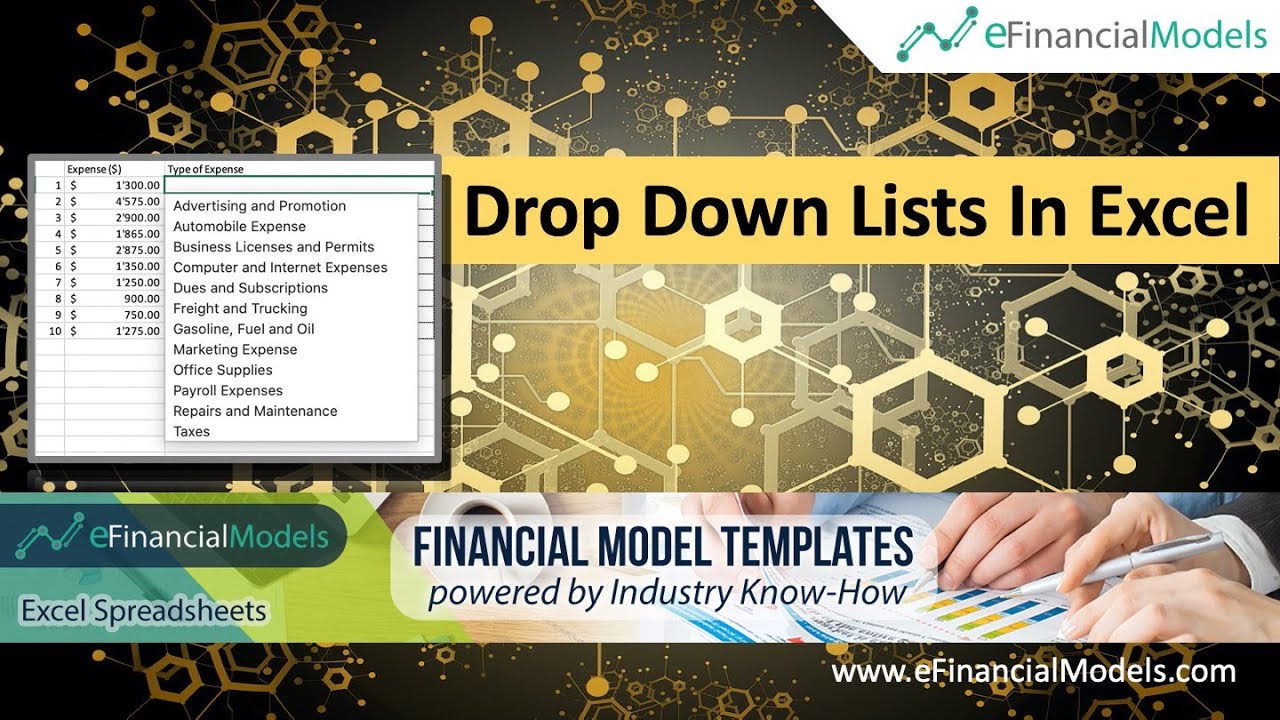 How to Create a Drop Down List or Data Validation in Excel - YouTube