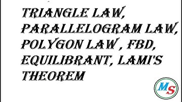Law of Forces 2, Triangle Law, Parallelogram law, Polygon law , FBD, Equilibrant, Lami