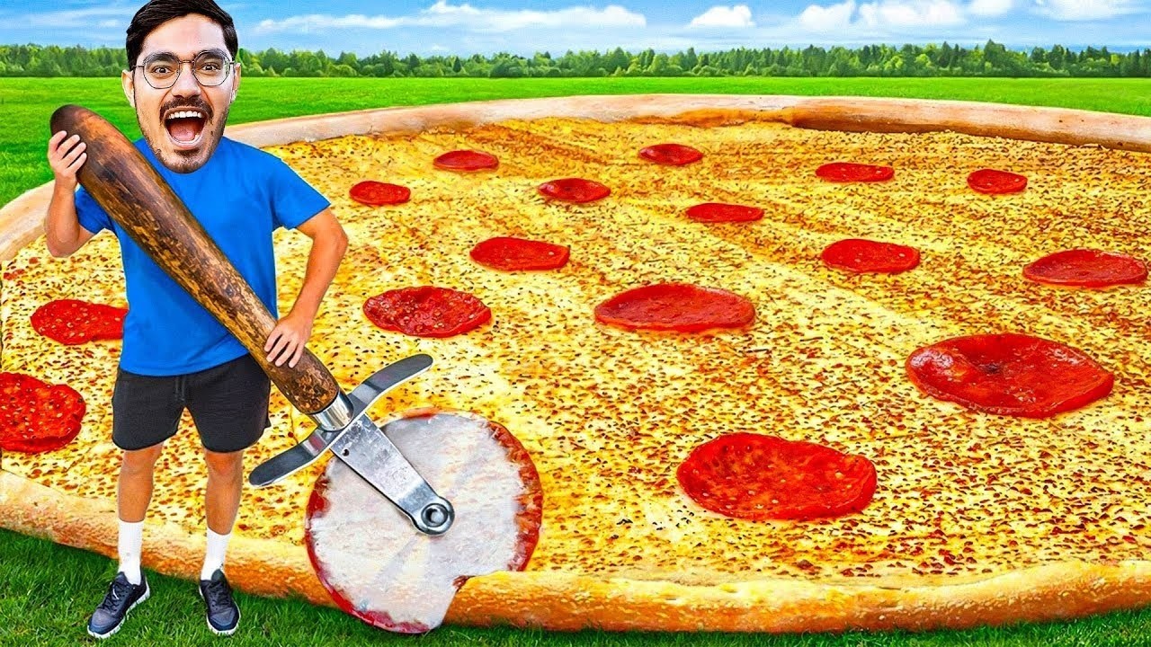 I Ate Biggest Pizza Slice In The World Pizza Eating Challenge - YouTube
