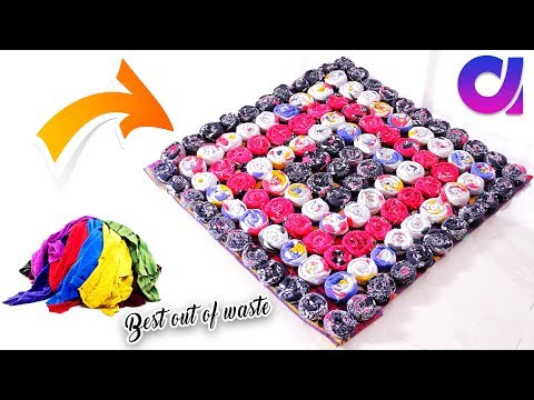 how to RParaffinse Your Old Clothes to makeHelmetgs, carpet, table mat | clothes recycling | Artkala 251