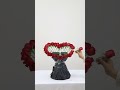 heart shaped red rose bouquet arrangement